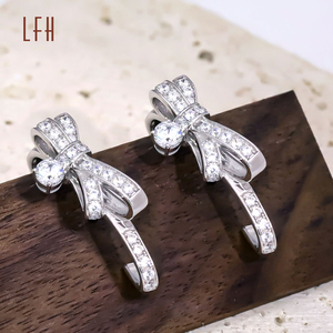 Pendientes de Lazo Bonitos y Modernos de Oro Real al por Mayor, Joyería de Oro Real de 18K AU750, Joyería de Oro de 18k Real - Product Image 6