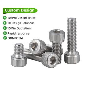 Vis à tête cylindrique à six pans creux en acier inoxydable, finition <span class=keywords><strong>zinc</strong></span>, grade A2-70, anti-desserrage, tige cintrée, M2-M8 - Product Image 1