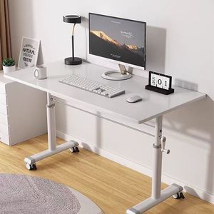 โต๊ะคอมพิวเตอร์แบบกลิ้งสำหรับนักเรียนโต๊ะพับได้ปรับความสูงได้ข้างเตียงบ้านเคลื่อนย้ายได้ - Product Image 1