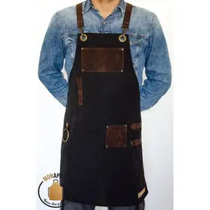 Moda Jeans Lungo denim grembiule Ristorante con Giardino Cafe Cuoco Grembiule Unisex Degli Uomini delle Donne