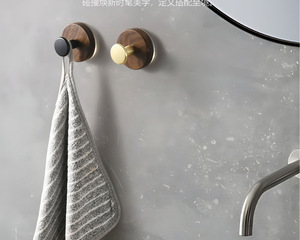 Durable Movable Solid Wood Suction Hook Kitchen Entrance Hat <b>Storage</b> Strong Load-Bearing Capacity No Drilling Accessory Gold - Product Image 5