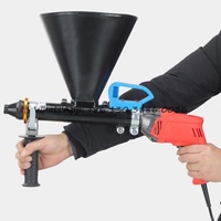 Équipement de coulis, pistolet à ciment électrique portable de petite taille, pistolet à mortier automatique pour béton, pistolet à calfeutrage avec buse ronde et plate