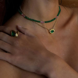 महिलाओं के लिए सोने की आंख मार्क्विज पेलेंट डायमंड हार का हार - Product Image 2