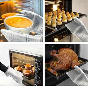 Gants de cuisine en silicone pour barbecue, sans BPA, gants de cuisson doux, résistants à la chaleur, mitaines de four en silicone - Product Image 6