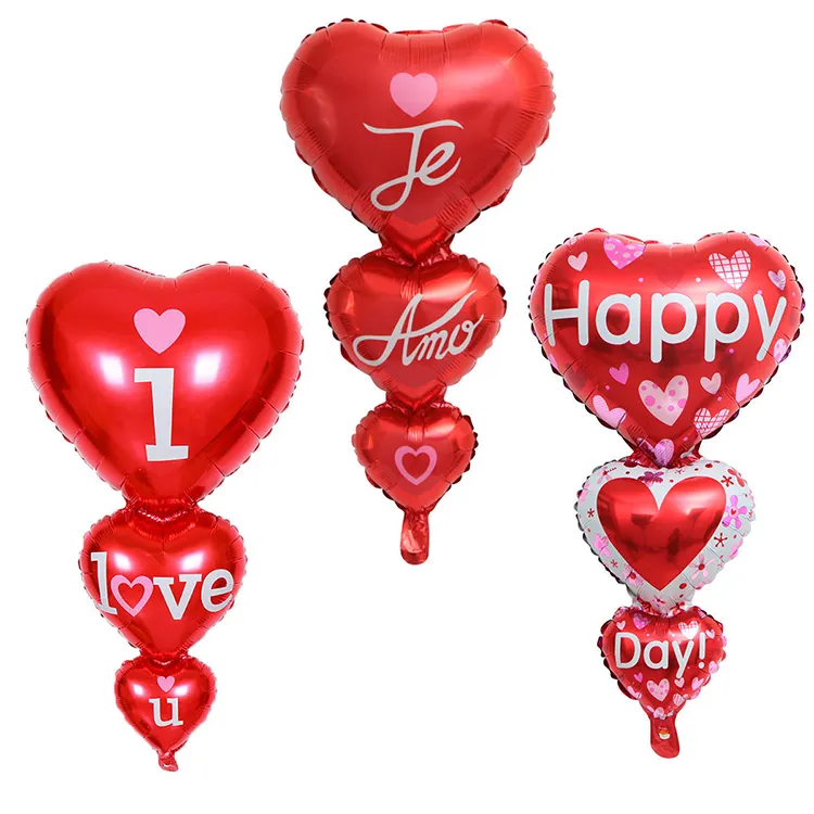 Sıcak tasarımlar sevgililer günü folyo balonlar aşk kırmızı kalp helyum balonları düğün doğum günü partisi dekorasyon hediyeler