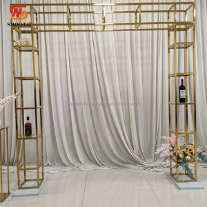 SMOOTH Luxury Gold Rectangle Stainless Steel Wedding <b>Backdrop</b> Mirror Design <b>Frames</b> for Wedding Event Stage Decorations - Product Image 1