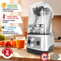 Beste kwaliteit commerciële blender, hoge snelheid fruitsap smoothie maker, laag geluidsniveau, roestvrij staal, 2L, 5+ snelheden, huishoudelijk gebruik
