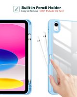 Pour iPad 10/11ème 2025 génération 10.9 support magnétique en cuir tablette couvre et étuis fente transparente pour crayon réveil/sommeil automatique (A16)
