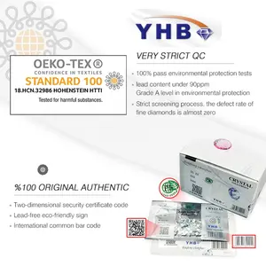 YHB Embellishments diamantes pedras decorativas cristais ouro Hotfix strass para vestuário