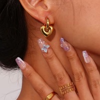 Boucles d'oreilles Gaovo Premium de luxe de style européen en forme de cœur pour femmes, résistantes au ternissement, en acier inoxydable et titane