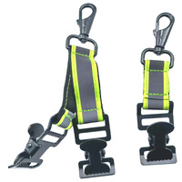 Sangle de maintien pour gants de pompier transfrontalier en sangle de nylon réfléchissante avec mousqueton à déclenchement rapide