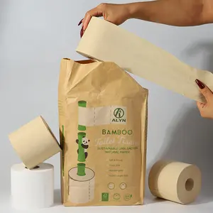 100% Bamboe Voor Toiletpapier Biologisch Afbreekbaar Toiletpapier Gerecycled Toiletpapier
