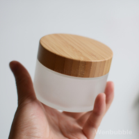 Conteneur de crème givrée en gros de 15g, 30g, 50g, 100g, 150g, 200g avec couvercle en bambou naturel, pot hermétique et étanche pour l'emballage des soins de la peau