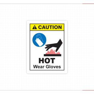 Factory Caution Hot Surface Label Set Sharp Rotating Saw Blade Cut Hazard Safety Signs Wear Protective Gloves - Product Image 2