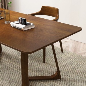Mesa de comedor y sillas de madera maciza de estilo nórdico minimalista, juego de comedor rectangular moderno para el hogar, para ocio y conversación - Product Image 3