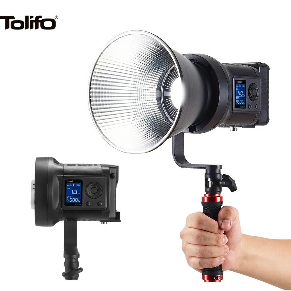 TOLIFO lampu LED Video genggam portabel, lampu fotografi Dua warna untuk pencahayaan fotografi foto Studio luar ruangan