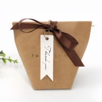 Boîte Cadeau à Gâteau en Carton Marron Vintage Baking Pentacle avec Autocollants Imperméables, Cartes Suspendues et Emballage Décoratif Écologique
