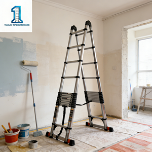 <span class=keywords><strong>Escalera</strong></span> Telescópica Moderna de Acero Inoxidable de 1.7 <span class=keywords><strong>Metros</strong></span>, Diseño Plegable Antideslizante para Uso Doméstico e Industrial, Ayuda para Subir Escaleras - Product Image 5