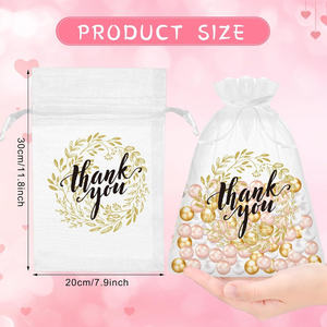 أكياس هدايا من الأورجانزا شكرًا لك بالجملة واضحة من من من من من من من من أجل المجوهرات والحلوى وحفلات المكياج وحفلات الزفاف - Product Image 2