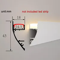 Profilé LED en aluminium pour plafond, système de canal LED pour éclairage mural DIY haut/bas, support de bande LED avec diffuseur, lumineux