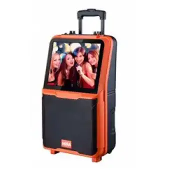 Guangzhou factory price supply 10 inch super bass mobile trolley outdoor speaker dvd speaker with 15 inch LCD screen