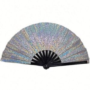 Abanico de Mano Plegable de Bambú Reflectante con Luz LED Blanca, de 33 cm (13 Pulgadas), Personalizado, Nuevo Estilo, Grande, para Regalo Promocional - Product Image 1