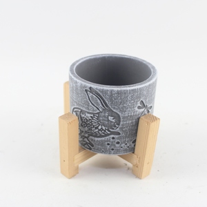 Haute qualité personnalisé Pot de fleur décoratif lapin éléments ciment planteur pour jardin balcon maison plantes béton planteur - Product Image 2