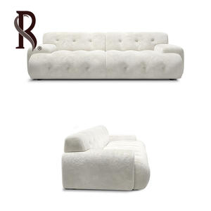 Rising Italian Minimalist Rocco Borghi Tela Chaise Lounge Sofá para salas de estar modernas con correas de cuero y costuras verticales - Product Image 1