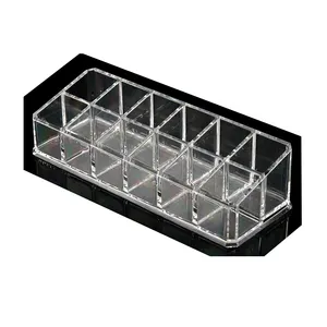 Custom Lippenstift Acryl Display Stand Trapezium Clear Make-Up Clear Acryl Organizer Houder