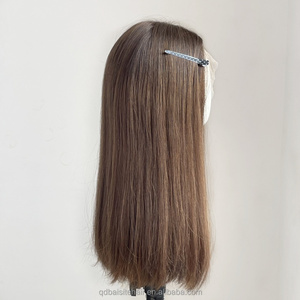 Peluca Judía con Frente de Encaje de 20 Pulgadas 2 #   Peluca de <span class=keywords><strong>Cabello</strong></span> Humano con Frente de Encaje, Color Castaño, <span class=keywords><strong>Cabello</strong></span> Remy Chino <span class=keywords><strong>para</strong></span> Mujer - Product Image 2