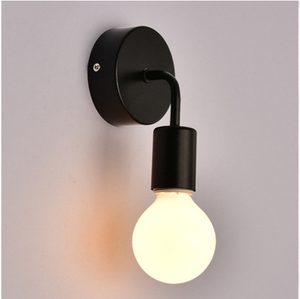 HUANXIN HX106 สีขาว/สีดำเหล็กนอร์ดิก LED โคมไฟติดผนัง E27 หลอดไฟวอร์มไวท์/แสงกลางวันสำหรับห้องนั่งเล่น - Product Image 1