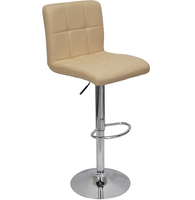 Tabourets de bar pivotants modernes et personnalisés en cuir PU épais et rembourré, hauteur réglable, avec structure métallique pour bar à domicile