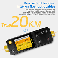 Mini OTDR OFW de 20KM y 1550nm, Reflectómetro de Fibra Óptica con VFL Integrado de 10mW y OPM para Pruebas de Redes 5G FTTH FTTx