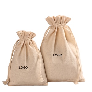 Bolsa de Tela Ecológica Personalizada de Muselina de Algodón, Bolsa Protectora con Cordón, Logotipo Personalizado - Product Image 1
