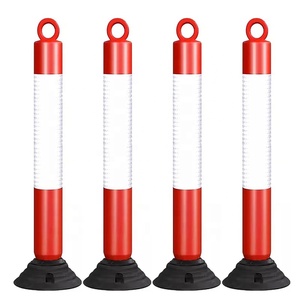 PE Tumbler cao su an toàn cơ sở mùa xuân cảnh báo đường delineator bài phản xạ linh hoạt vòng màu đỏ và trắng - Product Image 6