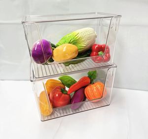 Clear Stackable Storage <b>Bins</b> with Lids <b>Large</b> Plastic Containers with Handle for Pantry Organizer <b>Bins</b> - Product Image 1