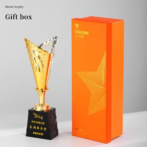 2024 नई थोक कस्टम धातु ट्रॉफी खेल प्रतियोगिता चैंपियन इवेंट शानदार क्रिस्टल ट्रॉफी अनुकूलित लोगो शब्द - Product Image 5