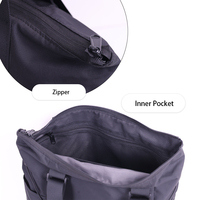 Sac fourre-tout convertible 2-en-1 noir décontracté en sac à dos, sac à dos fourre-tout à double usage pour les trajets quotidiens