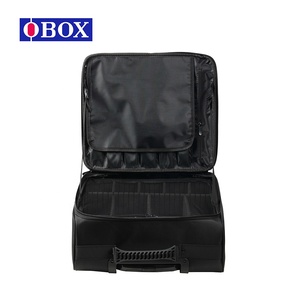 Maleta de Maquillaje Profesional OBOX, Estilo Vintage, Negra, con Cierre, con Ruedas, para Viajes, Tren, Cosméticos - Product Image 3