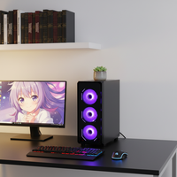 Boîtier PC de bureau en verre trempé spécial pour grossistes Pcooling, personnalisation du logo, boîtier PC de bureau Mini ATX