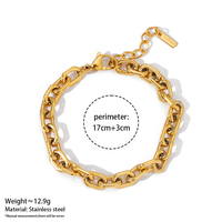 Bracelet Chaîne Cubaine Épaisse en Acier Inoxydable Doré Clioro – Bijou Audacieux pour Femme, Idéal Quotidien et Soirées