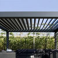 Pergola bioclimatique en aluminium sur mesure, toit à lames motorisées, imperméable, pour jardin extérieur, certifiée CE
