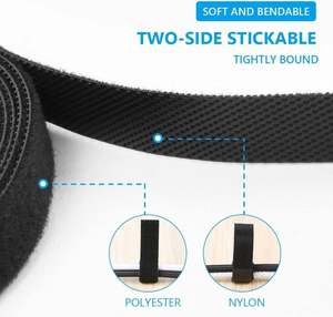 Sangles auto-adhésives réutilisables écologiques en polyester/nylon à double face avec fermeture auto-agrippante - Lavables et résistantes à la chaleur - Product Image 2