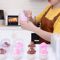 Boîtes à cupcakes individuelles transparentes rondes en RPET/PET, contenants à dessert en plastique écologiques jetables personnalisés 2022