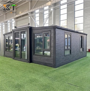 Mini-maison préfabriquée confortable et habitable, pliable, mobile, extensible, en conteneur, avec toit incliné, imperméable - Product Image 1