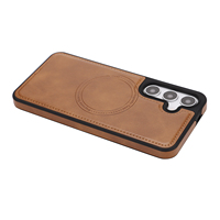 Étui de téléphone portable magnétique antichoc en TPU + cuir PU avec chargement sans fil pour A17/A15/A16/A36/A55/S24/S25