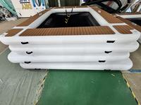 Piscines gonflables géantes en tissu Drop Stitch, piscine flottante gonflable, piscine gonflable pour bateaux et yachts avec filet