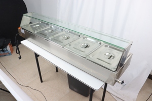 Baño María Eléctrico de Acero Inoxidable Plateado con 5 Recipientes para Buffet, Ideal para Bodas, Catering, Hoteles y Restaurantes - Product Image 4