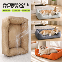 Coussin-lit pour chien en tissu Oxford imperméable et résistant, anti-griffures, lavable, grand format, pour chiens et chats de taille moyenne à grande, vente en gros