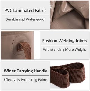 Collapsible Bucket 5-Gallon Heavy-Duty PVC Folding <strong>Water</strong> <strong>Container</strong> Handle-Portable 0.66 Lbs Camping Fishing Gardening Picnic - Product Image 3